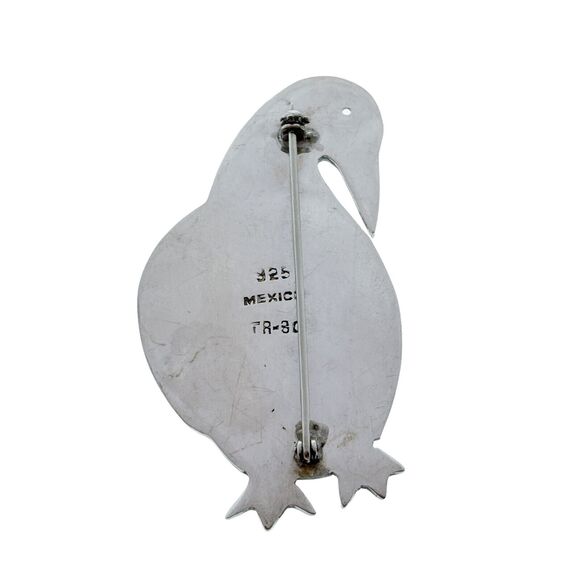 Vintage Mexico Taxco TR-80 Sterling Silver 925 Brass Bowtie Duck Brooch Pin - Picture 5 of 7